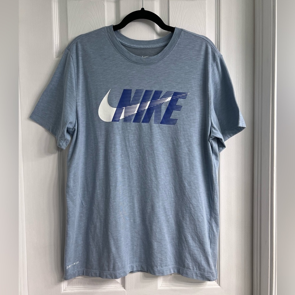 Nike Blue Short Sleeve Tee with Classic Swoosh